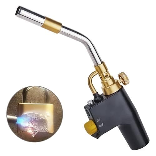 Image of MAPP Propane Blow Torch, Couleeur Heavy Duty Gas Torch for Plumbing, Brazing, High Heat Soldering - Trigger Start for Kitchen Cooking and Welding