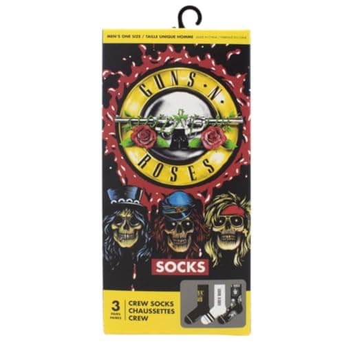 Image of Guns N' Roses Socks 3 Pack In Gift Box One Size