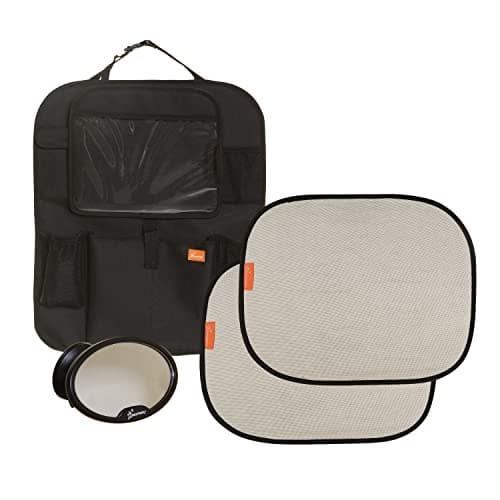 Image of Dreambaby Travel Car Kit for Toddler/Child - 4 Piece Kit: Back-Seat Car Organiser, 2X Insta-Cling Car Sunshades, Ezy-View Mirror