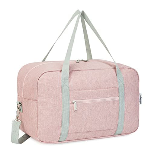 Image of Narwey for Ryanair Cabin Bags 40x30x20 Underseat Foldable Travel Duffel Bag Holdall Tote Carry on Hand Luggage Overnight for Women and Men 20L (Pink (with Shoulder Strap))