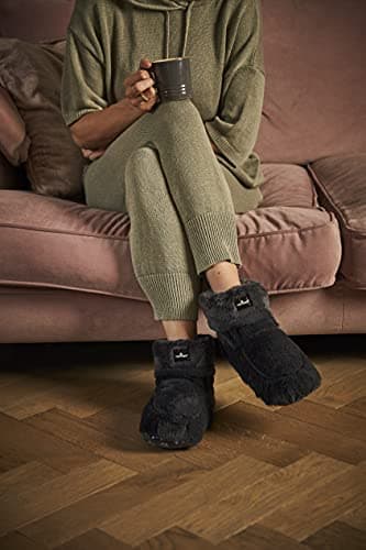 Image of Warmies Fully Heatable Luxury Boots Scented with French Lavender, Charcoal 28 x 26 x 9 cm Charcoal Grey