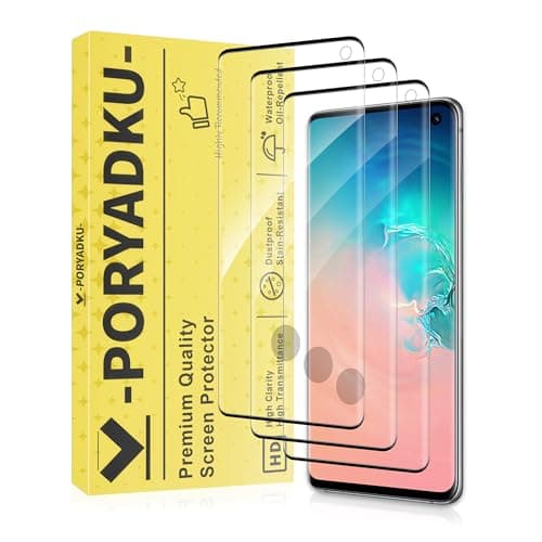 Image of JavoYion 3 Pack for Samsung Galaxy S10 Screen Protector, Fingerprint Support, Case Friendly, Bubble-Free, Anti-Scratch, 9H Hardness Glass Screen Protector for Galaxy S10