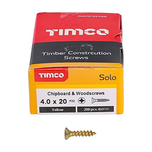 Image of 200 Pcs Box of Wood Screws Double Countersunk General Purpose (4mm x 20mm)
