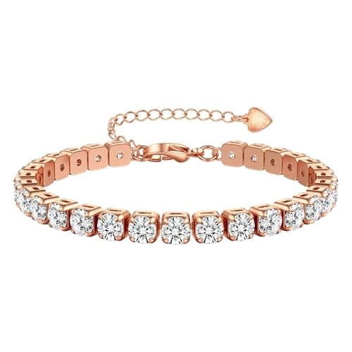 Image of ADRAMATA Tennis Bracelet for Women 14K Gold Plated Cubic Zirconia Classic Bracelets 3/4/5MM Silver Bracelet Jewellery Gifts for Women,RG5