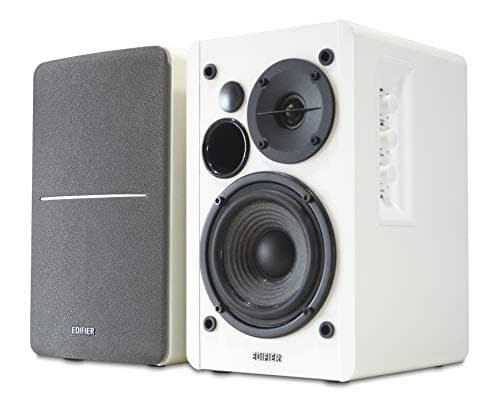 Image of Edifier R1280T Active Bookshelf Speakers 2.0, Dual RCA Input, 42W RMS, 55Hz–20kHz, 4" Drivers, 0.5" Tweeters, Bass Reflect Port, with Wireless Remote, Wood Enclosure, White