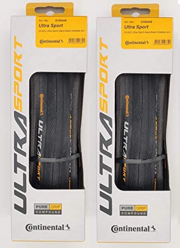 Image of Continental Ultra Sport III 700x23 Black/Black Folding PureGrip - Pair (2 Tires)
