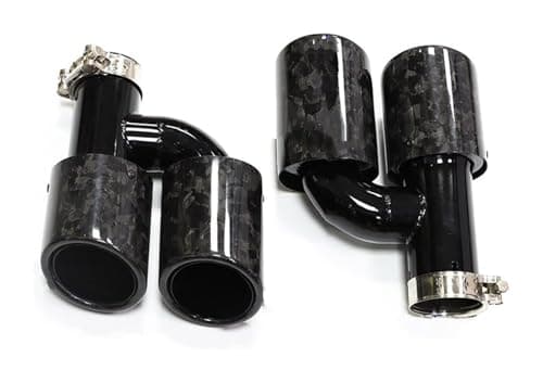 Image of Tail End Pipe For A4 A5 A6 A7 Up To S4 S5 S6 S7 Muffler Tip 60mm Tailpipe Dual Out Stainless Steel Car Rear Exhaust Pipe(Black E)