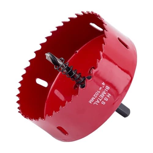 Image of M42 Bi-Metal Hole Saw | Dual Flute Design for Cast Iron/Plastic/Resin | Heat-Treated Arbor with Pilot Bit | Fast Cutting, Long Life Blades for Plumber, Conduit, Kitchen, Bathroom and More (102mm)
