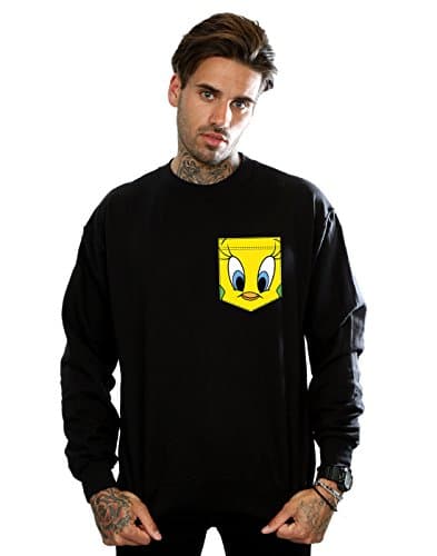 Image of Looney Tunes Men's Pepe Le Pew Face Faux Pocket Sweatshirt XX-Large Black