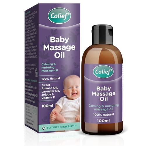 Image of Colief Baby Massage Oil | Soothing Oil For Infants | Made With 100% Natural Ingredients Including Sweet Almond Oil, Lavender Oil, Jojoba & Vitamin E | Suitable From Birth 100ml