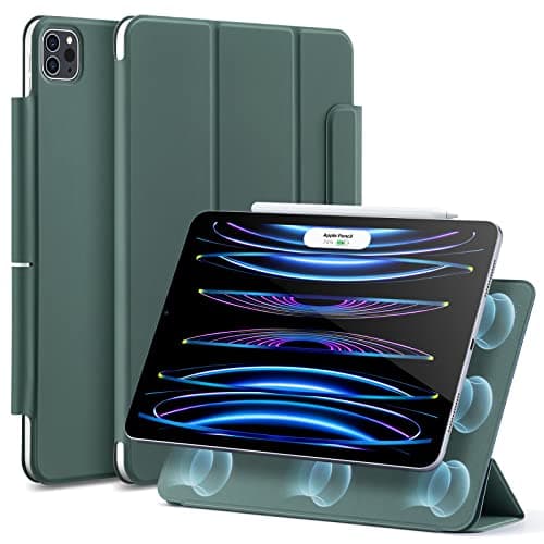 Image of ESR Rebound Magnetic Case Compatible with iPad Pro 11 Inch (2022/2021/2020, 4th/3rd/2nd Generation), Convenient Magnetic Attachment, Two-Way Stand, Full Pencil 2 Support, Auto Sleep/Wake, Forest Green
