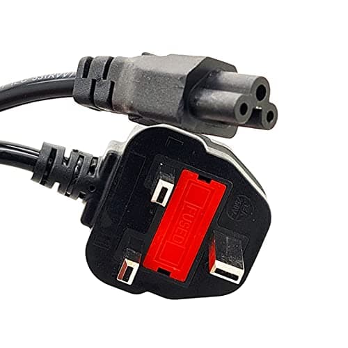 Image of Mimiblu UK 3 Pin Cloverleaf Power Cable For Laptop chargers Clover Leaf UK Mains lead Power Cord For PC, Scanners, Printers, TV 3 Pin Power Cable & other devices (1.8M)