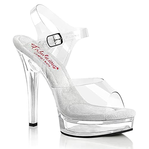 Image of Fabulicious Women's Majesty-508 Sandals, Clear/Clear, 5 UK