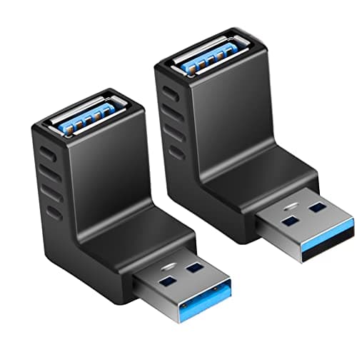 Image of HSP-HSWITI Super Speed USB 3.0 Adapter, Vertical 90 Degree Male to Female Coupler Extender Connector Plug Up and Down Angle(2Pcs)