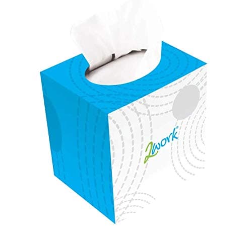Image of 2Work FTW070 Facial Tissues Cube, 70 Sheets, Pack of 24