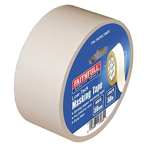 Image of Faithfull Low Tack Masking Tape - 50mm x 50m - Multi Colour