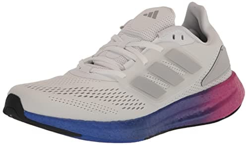 Image of Adidas Mens Pureboost 22 Running Shoes, White/Grey/Lucid Blue, 5.5