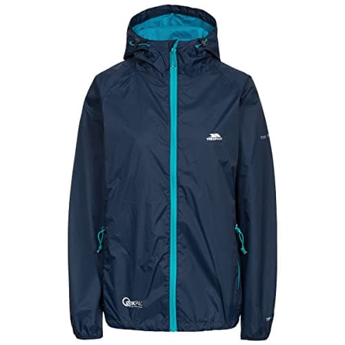 Image of Trespass Womens Waterproof Jacket Qikpac - Shell Rain Jacket, 2 Zip Pockets, Full Body Length Front Zip, Adjustable Grown On Hood, Ventilated Back Yoke, Packs Away in Pouch