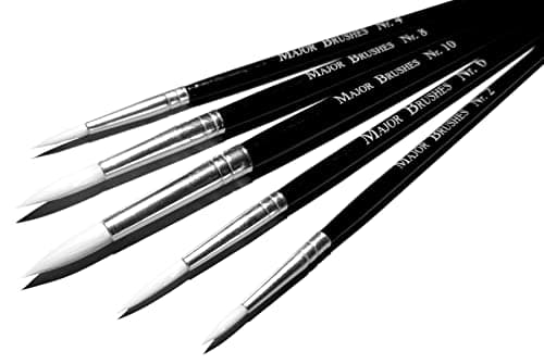 Image of Major Brushes Sable Substitue Brushes - Pack of 5