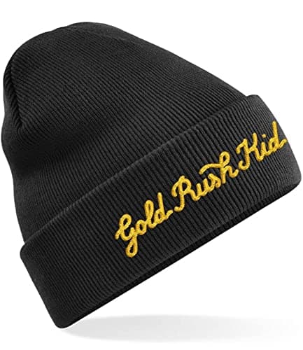 Image of Identity George Ezra Inspired Gold Rush Kid Embroidered Adults Black Beanie hat