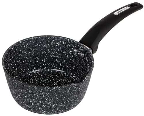 Image of 16cm Forged Non-Stick Milk Pan - Speckled Marble Effect, with Pouring Spout, PFAO/PFAS-Free, Induction Compatible, Dishwasher Safe