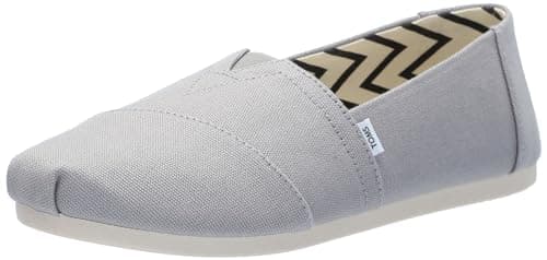 Image of TOMS Women's Alpargata Classic Slip-On Espadrille, Drizzle Grey Recycled Cotton Canvas, 5 UK