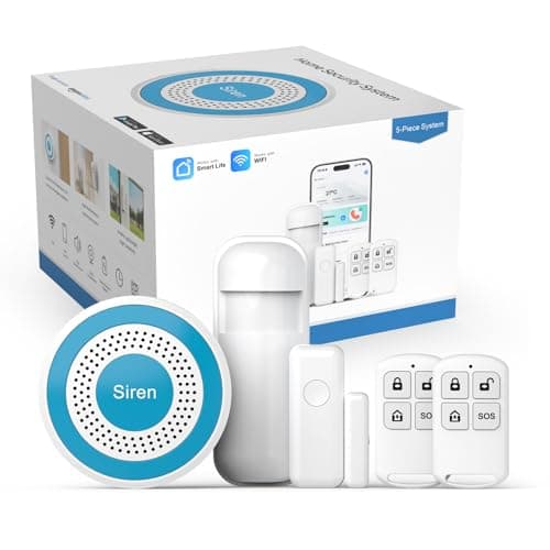 Image of XNY Smart Home Security Systems, Wireless Home alarm systems with 1 Door and Window Sensors, 1 Motion Detector, 2 Remotes, 2.4GHz WiFi, APP Notification, Compatible with Alexa and Google Assistant