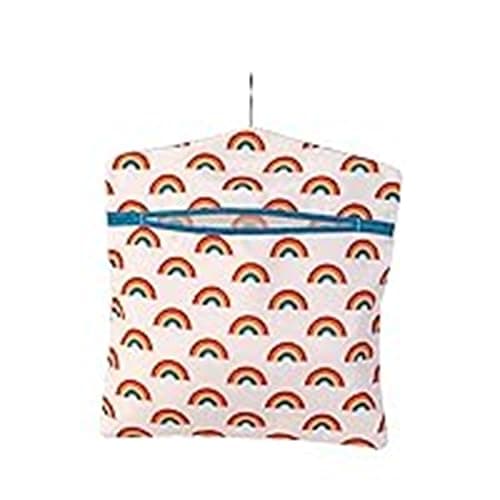 Image of Beldray LA081544EU7 Peg Bag – Rainbow Print With Washing Line Hanger, Pegs Storage Sack, Holds Up To 50 Pegs, Clothespin Holder Pouch, Reusable Hanging Bag For Laundry Lines, Multicoloured Pattern