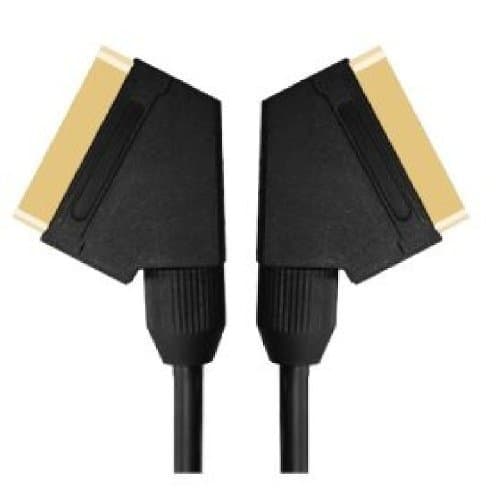 Image of World of Data 1m SCART Cable - 21 Pin - Gold Plated - Audio - Video - AV Lead - Male to Male