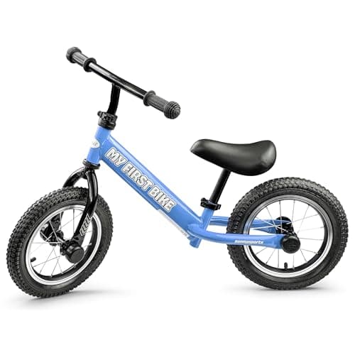 Image of Crystals 12" Kids Balance Bike – Lightweight No Pedal Training Bicycle for 2-6 Year Old Boys & Girls – Adjustable Seat & Handlebar – Toddler Walking & Running Bike – (My First Bike, BLUE)