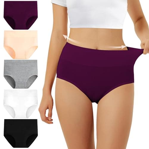 Image of FALARY Women's Knickers High Rise Cotton Pack of 5