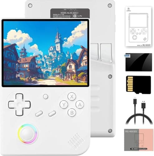 Image of RG40XXV Retro Handheld Game Console - 4.0” IPS Screen, Linux System, 64GB SD Card with 5528 Classic Games, H700 Quad-Core CPU, 5G WiFi, Bluetooth 4.2, TV Output, 3200mAh Battery (white)