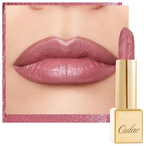 Image of OULAC Glow Metallic Shine Pink Lipstick, Rose High Impact Lipcolor, Lightweight Soft and Ultra Hydrating, Long Lasting, Vegan & Cruelty-Free, Full Coverage Lip Color 4.3 g/0.15 GM04 Mauve Babe