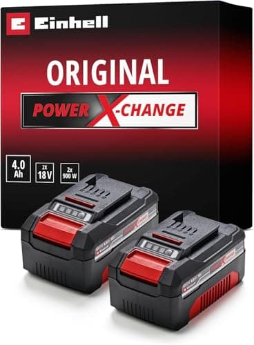 Image of Einhell 18V 4.0Ah Lithium-Ion Battery Twin Pack Power X-Change 2 x 4.0Ah Batteries, Universally Compatible With All Einhell PXC Power Tools And Garden Machines