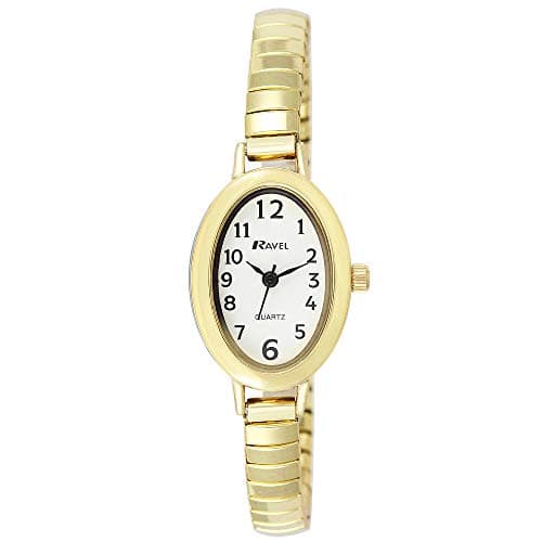 Image of Ravel Women's Petit Oval Watch on Stainless Steel Expandable Bracelet - Gold Tone