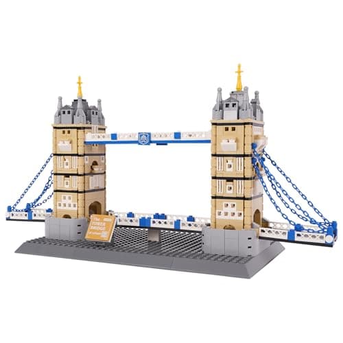 Image of Oichy Tower Bridge Building Toys Architecture Building Block London Tower Bridge Model World Famous Landmark Construction Sets for Collection and Decoration (969pcs)