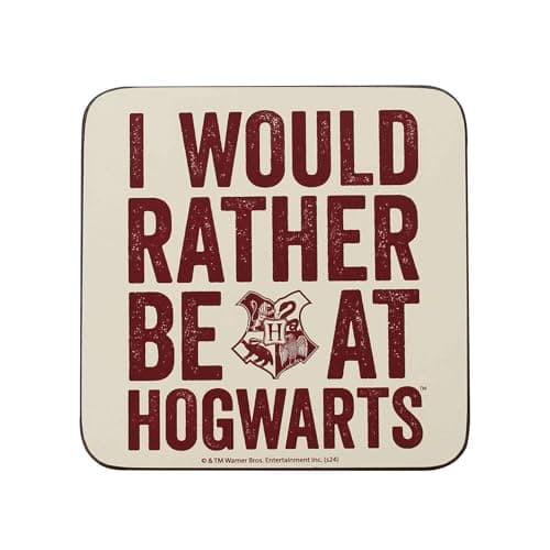 Image of Half Moon Bay | Harry Potter | Hogwarts | Single Drinks Coaster - "I Would Rather be at Hogwarts" | Official Merchandise | Small Gifts for Harry Potter Fans