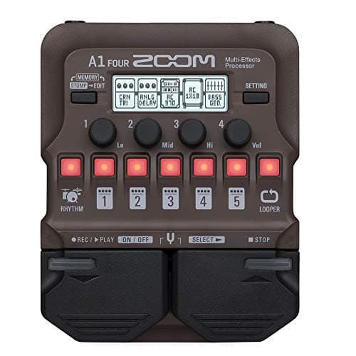 Image of Zoom A1 FOUR Acoustic Instrument Multi-Effects Processor Pedal, Acoustic Modeling, Looper, Rhythm Section, For Guitar, Saxophone, Trumpet, Violin, Harmonica, and Upright Bass