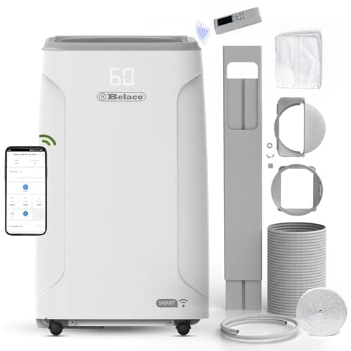 Image of Belaco Air Conditioning Unit 12000 BTU with WiFi and Smart Functions, Portable Air Conditioner, 3-in-1 Dehumidifier Fan & Cooling Options, 24Hr Timer, Dual Window Kit