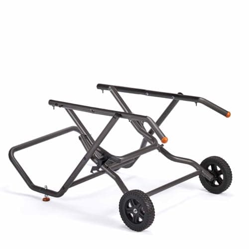 Image of Evolution Power Tools Table Saw Stand , Folding Wheeled Work Bench , For R255TBL and R255TBL+ , Compact, Easy Assembly, Large all-Terrain Wheels , 2 Year Warranty