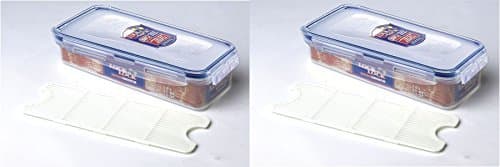 Image of 2 x Lock and & Lock Plastic Bacon Box with Freshness Tray 1L HPL842 by Lock & Lock