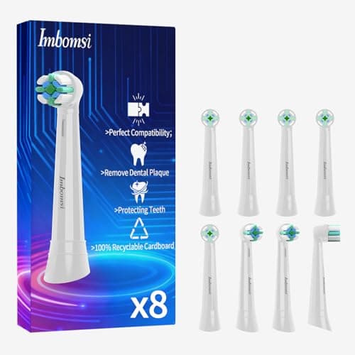 Image of 8 Pack, Toothbrush Heads for All Oral-B iO Electric Toothbrush 2/3/4/5/6/7/8/9/10 Series,Replacement Brush Head Compatible with Oral B IO,Suitable for Sensitive Gums, Deeper Plaque Removal, White