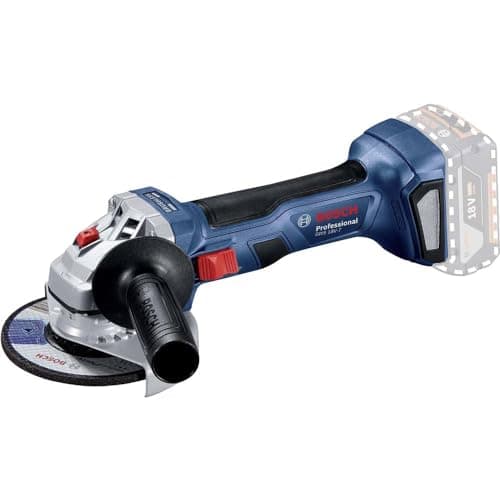 Image of Bosch Professional 18V System Cordless Angle Grinder GWS 18V-7 (125 mm disc Diameter, Protective Guard, Aux. Handle, Backing Flange, Locking nut, Without Battery/Charger, in Box)
