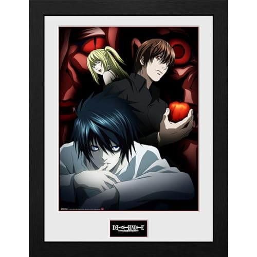 Image of GB eye Death Note Light, L and Misa 30 x 40cm Framed Collector Print