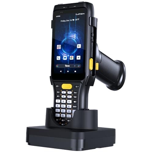 Image of Tera Android Barcode Scanner PDA: Android 11 Barcode Reader with Charging Cradle Pistol Grip Qualcomm CPU Zebra SE4710 Bar Code Reader for WMS Model P161