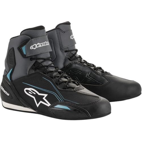 Image of Alpinestars Stella Faster-3 Drystar Shoes Black Silver Motorcycle Boots, Black/Grey, 39