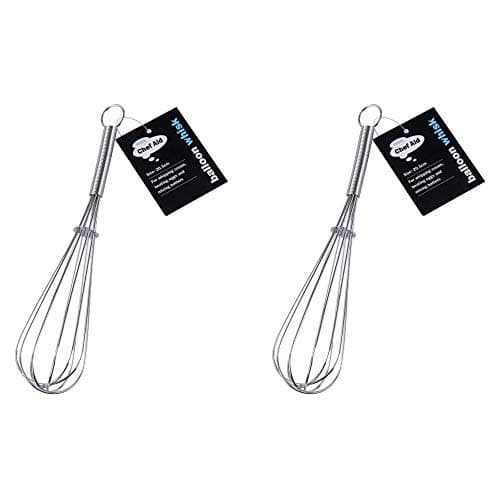 Image of Chef Aid Balloon Whisk for Whipping and Mixing 25.5cm Kitchen Essential Chrome (Pack of 2)