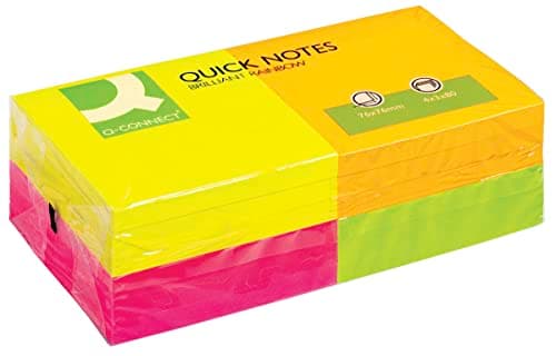 Image of Q-Connect Quick Notes 76 x 76mm Neon (Pack of 12)