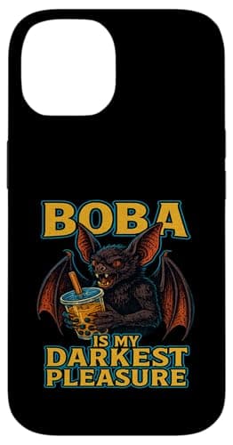 Image of Boba Is My Darkest Pleasure Bat Design Case for iPhone 14