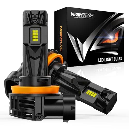 Image of NIGHTEYE H11 LED Headlight Bulb - 600% 25000LM 1:1 Size H11/H8/H9 Headlight Bulb, 6500K Cool White Super Bright, Plug and Play,IP68 Waterproof,Pack of 2
